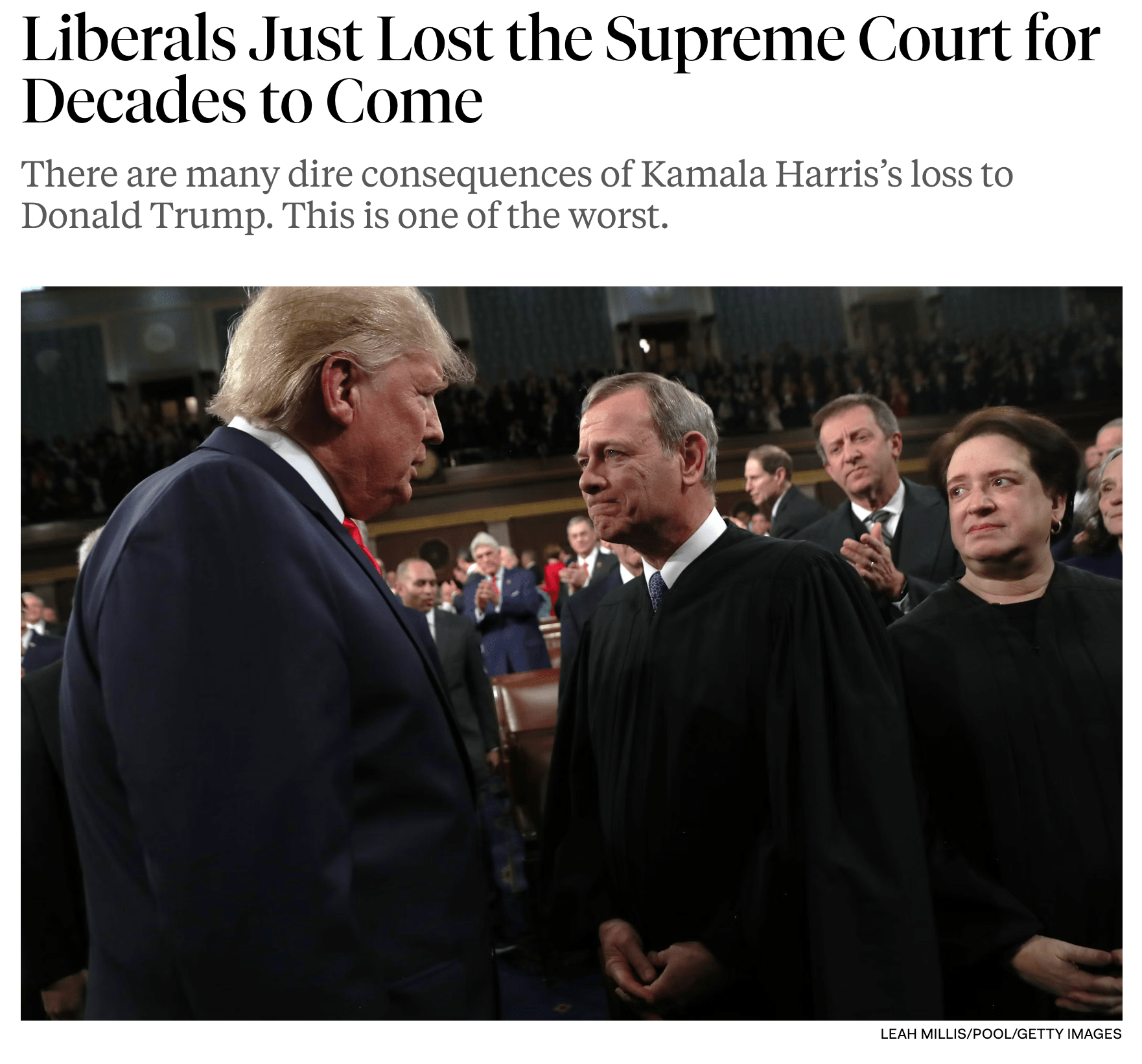 刚刚，自由派失去了未来几十年的最高法院- 正义补丁