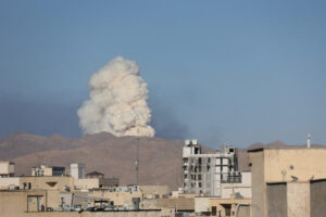 FILE PHOTO: Smoke rises following an Israeli attack in Tehran, Iran