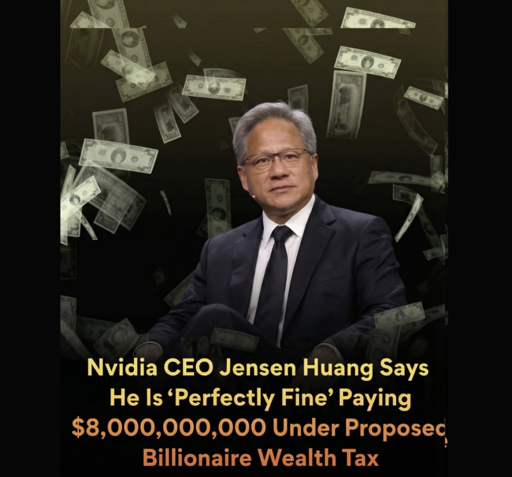 黄仁勋与加州亿万富翁税主题配图