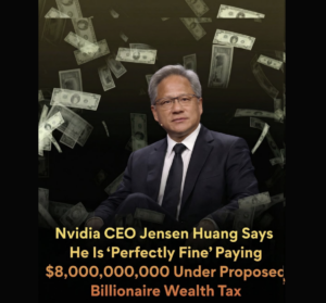 黄仁勋与加州亿万富翁税主题配图